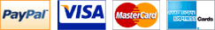 We accept PayPal, Visa, MasterCard, American Express