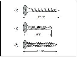 Recommended Fasteners for A237 Clip 