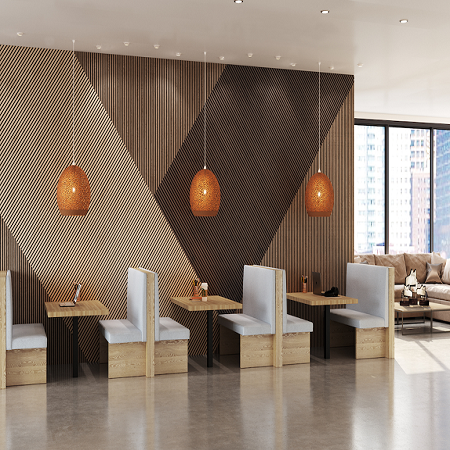 Acoustic Panel with Linear Wood Slats