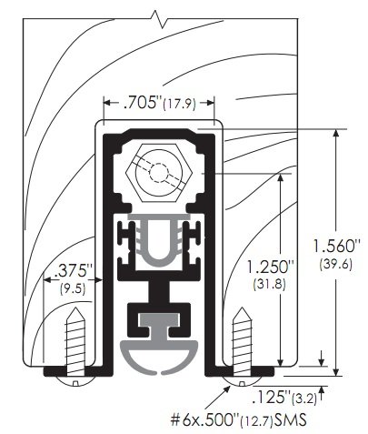 Product Specs, Mortised Automatic Door Bottom