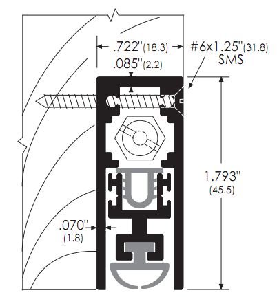 Semi Mortised Automatic Door Bottom