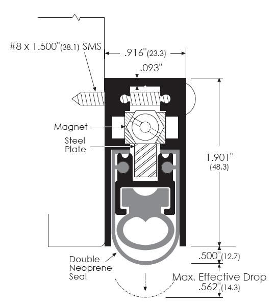 Surface Mounted, High Sound Automatic Door Bottom