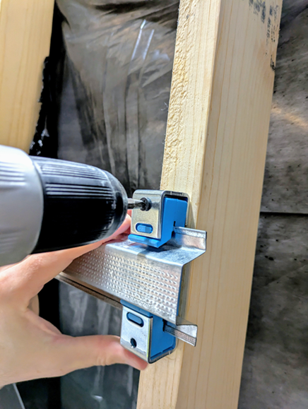 Resilient Sound Clip installed on a stud