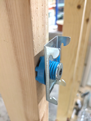 Resilient Sound Clip installed on a stud