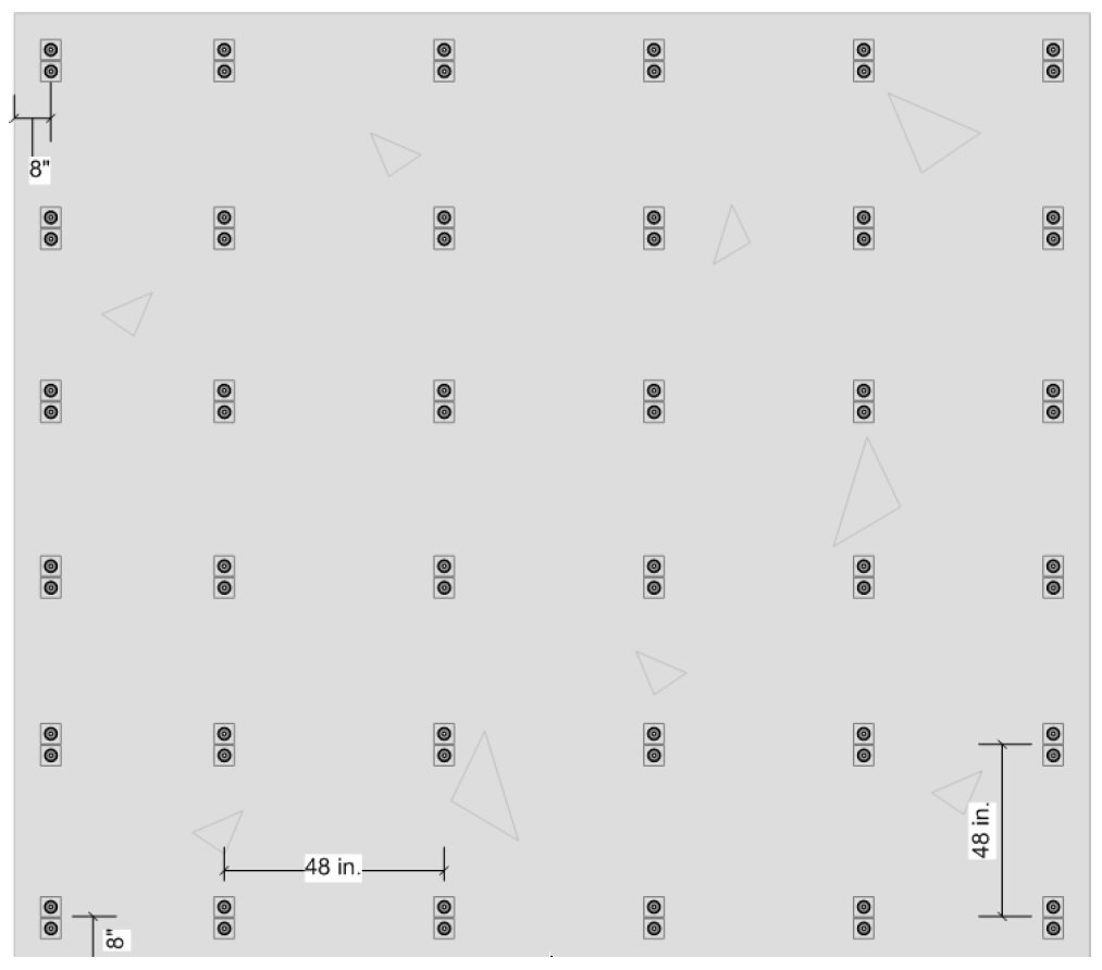 Suggested Layout for RSIC-DC04x2 and RSIC-DC04x2HD, 48" x 48" Max