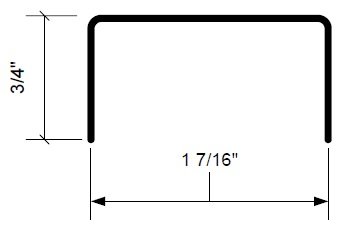 Dimensions of End View of RSIC-V Value Clip
