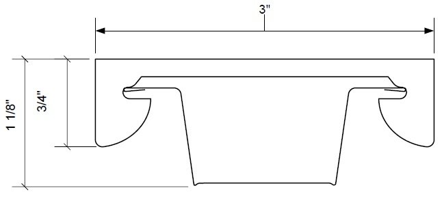 Dimensions of Profile View of RSIC-V Value Clip with Furring / Hat Channel