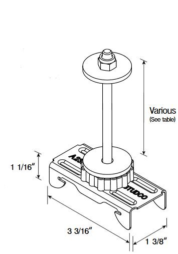 TMS Silent Clips - A237BR Dimensions