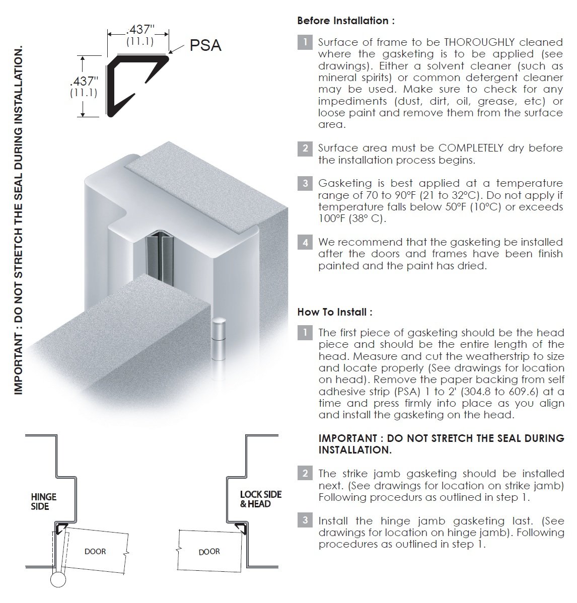 Installation Guide for Door Seal