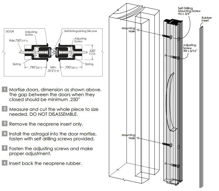 Installation Guide for Adjustable Mortised Astragal