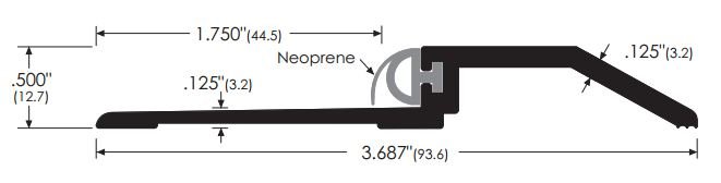 Product Specs for Soundproof Door Saddle, www.TMSoundproofing.com