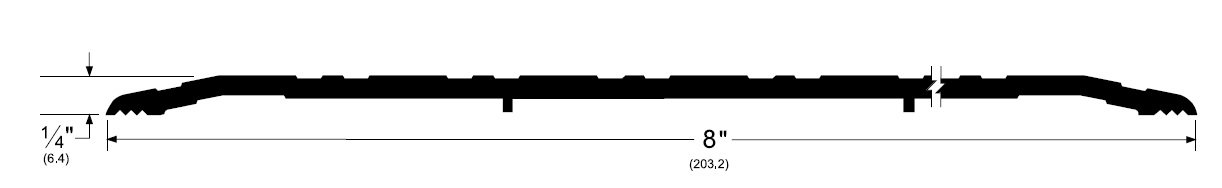 Product Specs of 8" Wide Utility Threshold with 1/4" Height